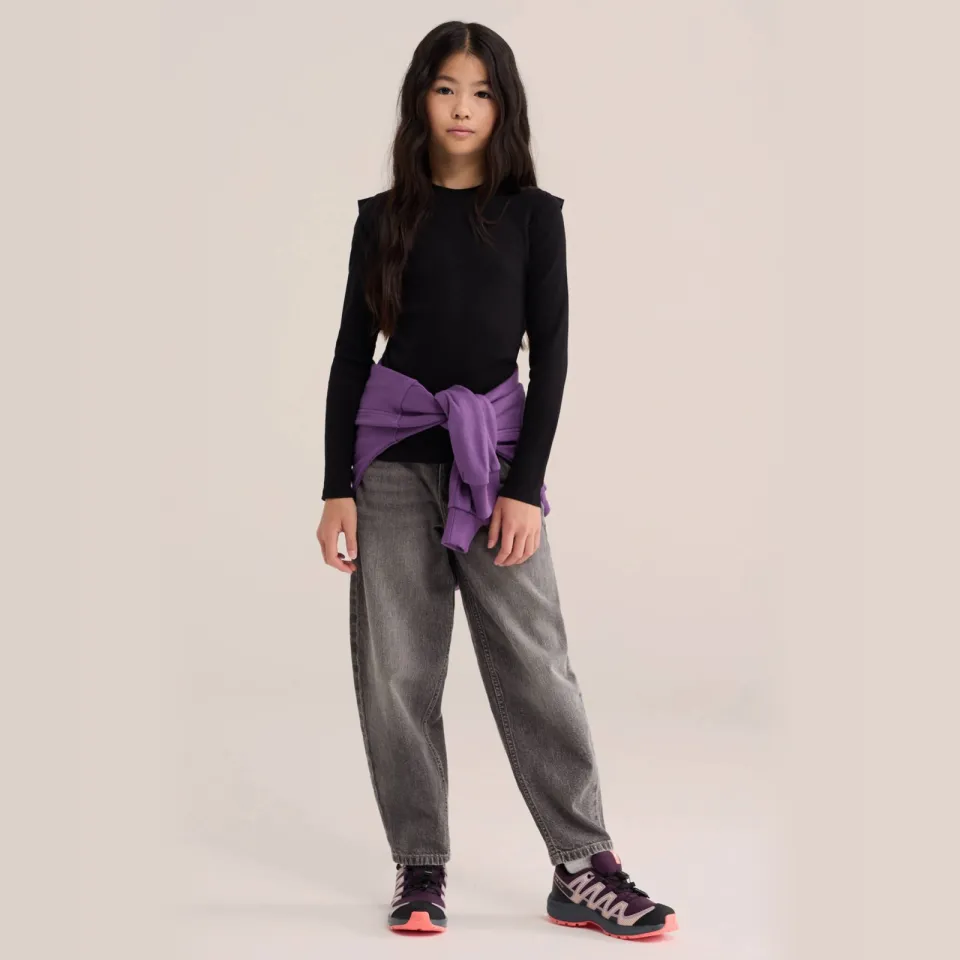 WE Fashion longsleeve zwart meisjes