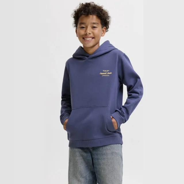 Jack & Jones JUNIOR hoodie met backprint - blauw
