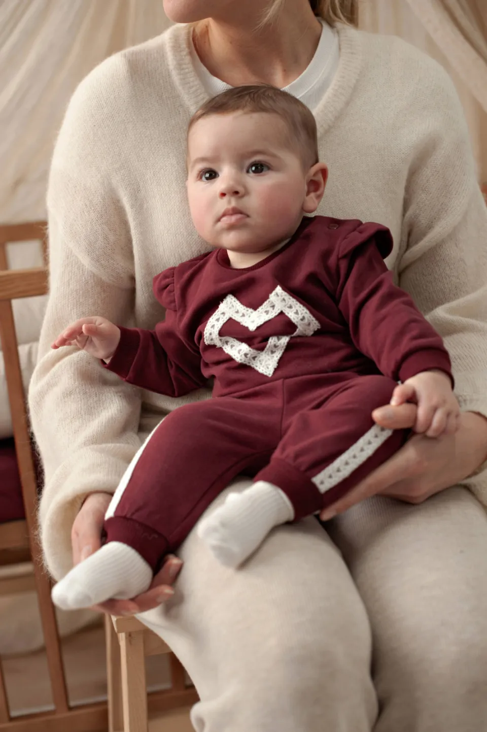 Feetje sweater My Little Love - bordeaux/wit