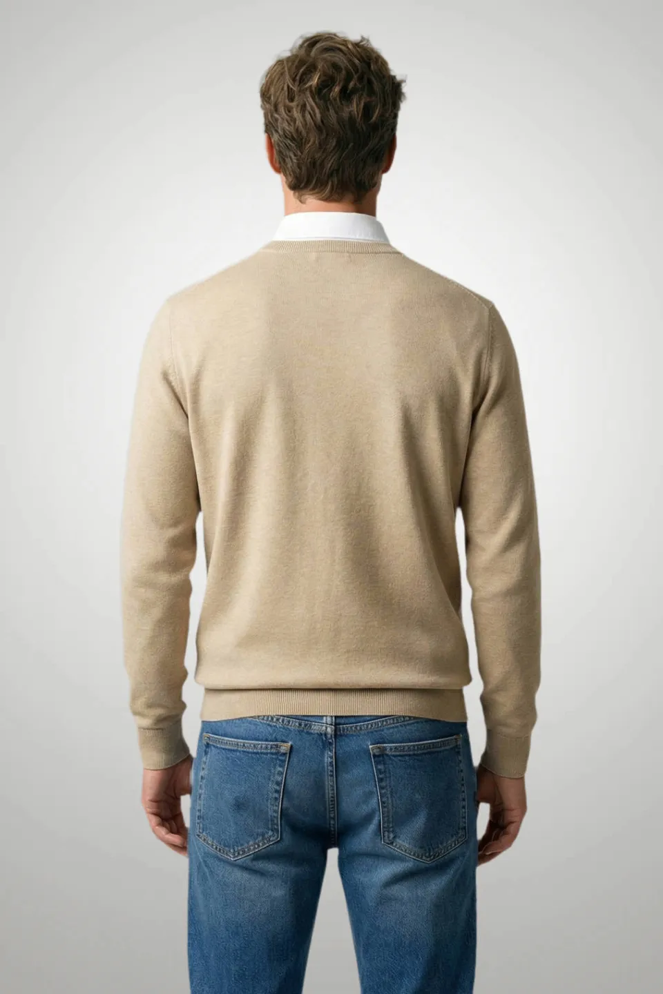 McGregor regular fit gebreide trui met kasjmier- beige, foto 5