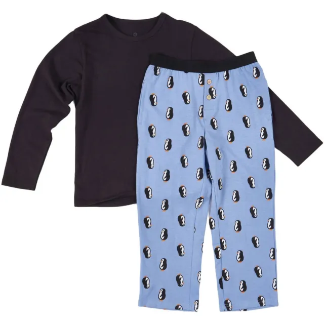 Little Label pyjama blauw met all over print op de broek, foto 2