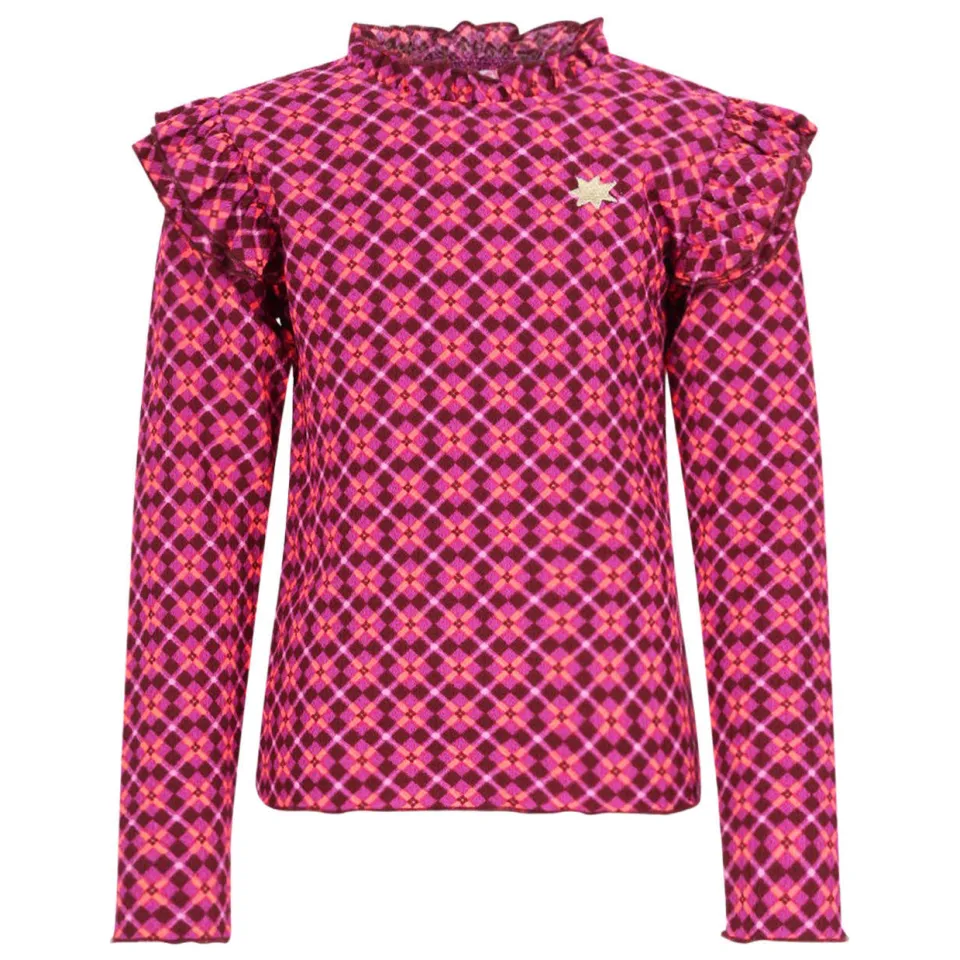 B.Nosy Tiff longsleeve met print donkerroze donkerroze/paars, foto 2