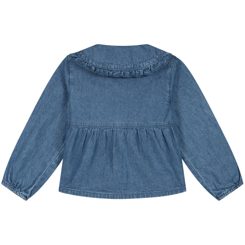 Stains&Stories denim blouse middelblauw, foto 2
