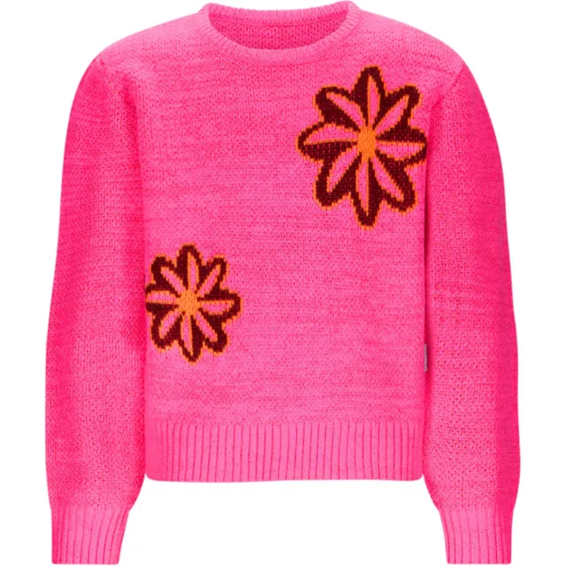 B.Nosy gebloemde sweater roze gebreid Felroze