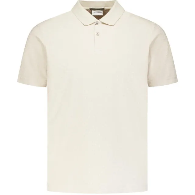 No Excess Polo Shirt Korte Mouw No Excess Knitted Poloshirt Structure Ecru