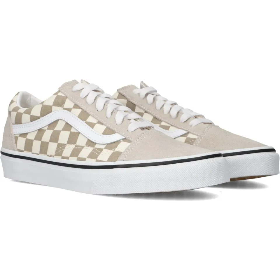 Vans Old Skool sneakers beige ruitprint, foto 3