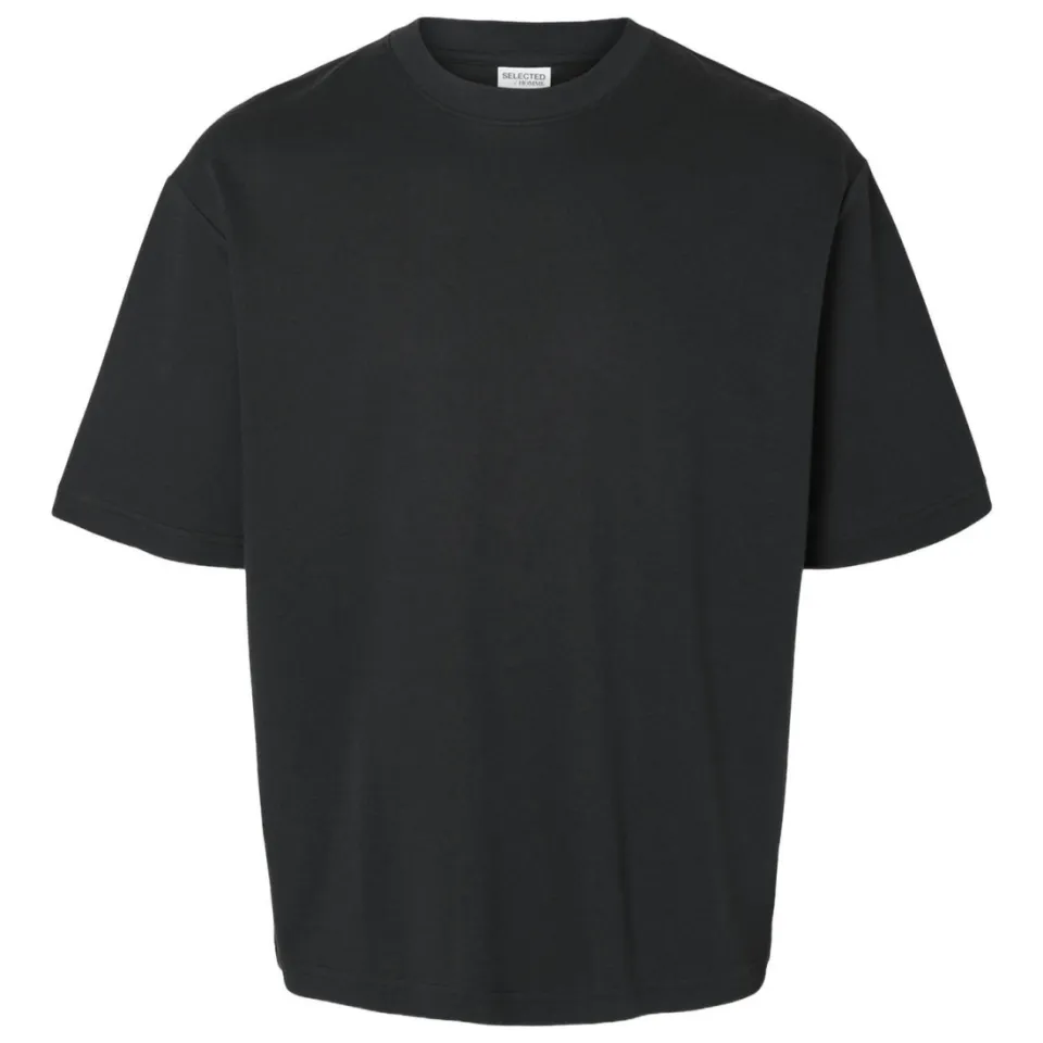 Selected loose fit T-shirt SLHLOOSEOSCAR zwart, foto 2