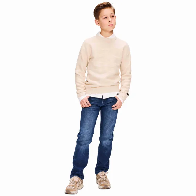 Retour Jeans gebreide trui met print - beige