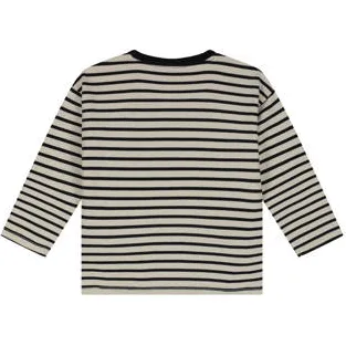 Stains&Stories gestreepte longsleeve donkerblauw donkerblauw/ecru, foto 3