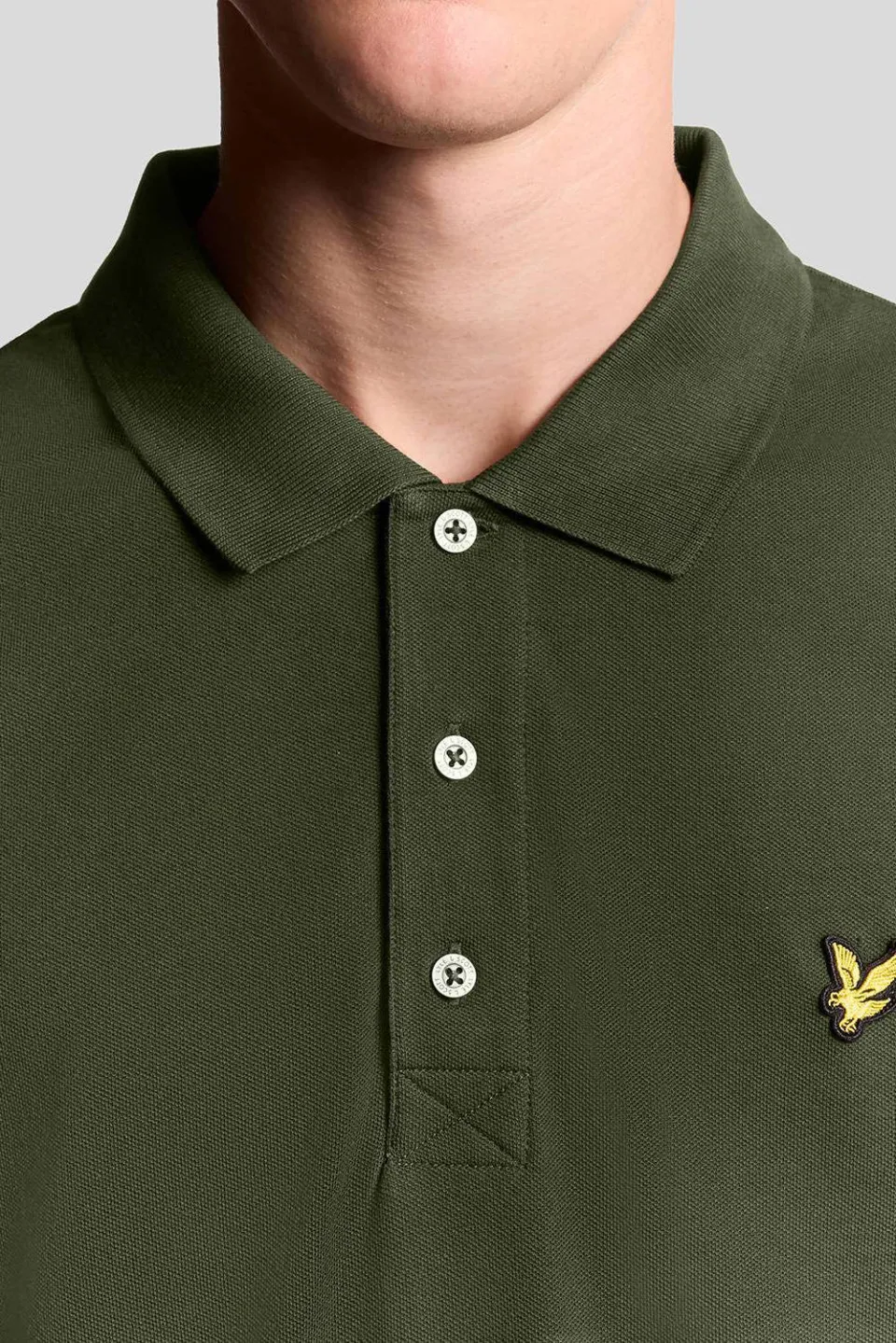 Lyle & Scott regular polo donkergroen olive, foto 4