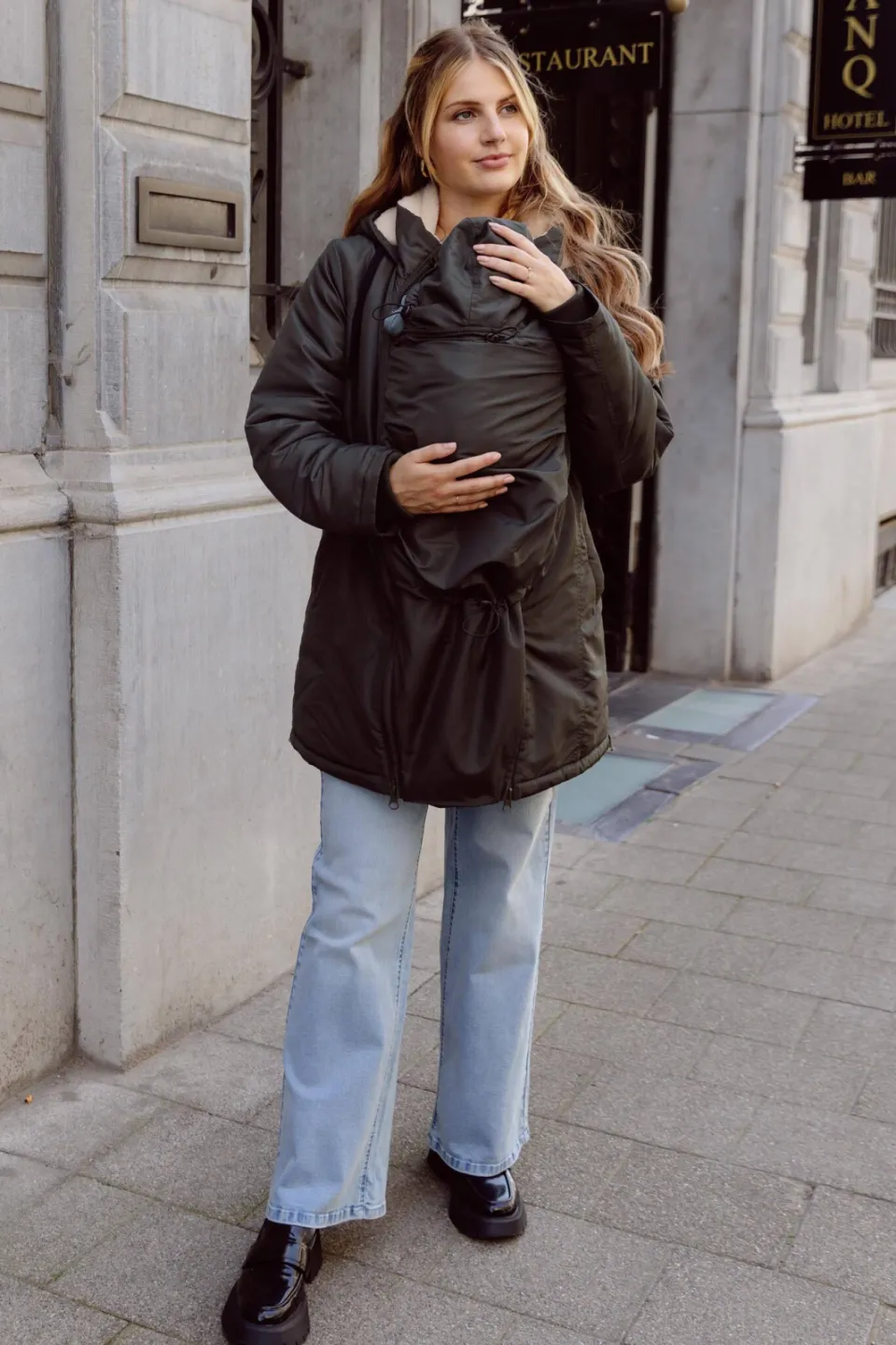LOVE2WAIT winterjas Coat Babycarrier 3 in 1 olijfgroen, foto 7