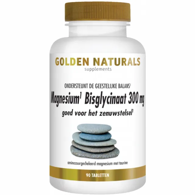 Golden Naturals magnesium bisglycinaat 300 mg tabletten