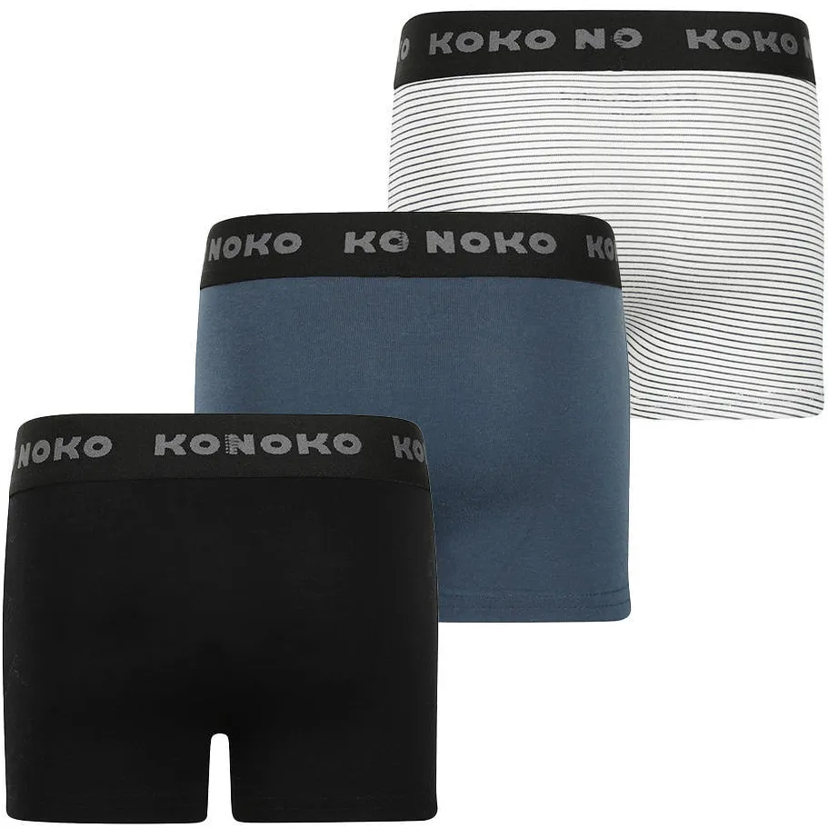 Koko Noko boxershorts donkerblauw zwart wit set van 3, foto 4