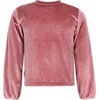 B.Nosy fluwelen rechtvallende sweater met print en tekst - roze, foto 3