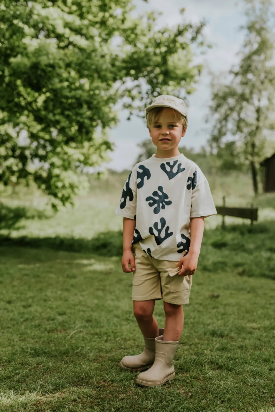 Koko Noko T-shirt ecru all-over print blauw, foto 6