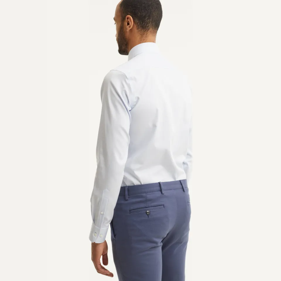 Michaelis slim fit strijkvrij overhemd - mouwlengte 7 extra lang lichtblauw, foto 4