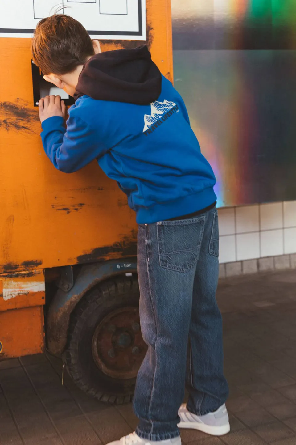 TYGO & vito hoodie met backprint - blauw, foto 4