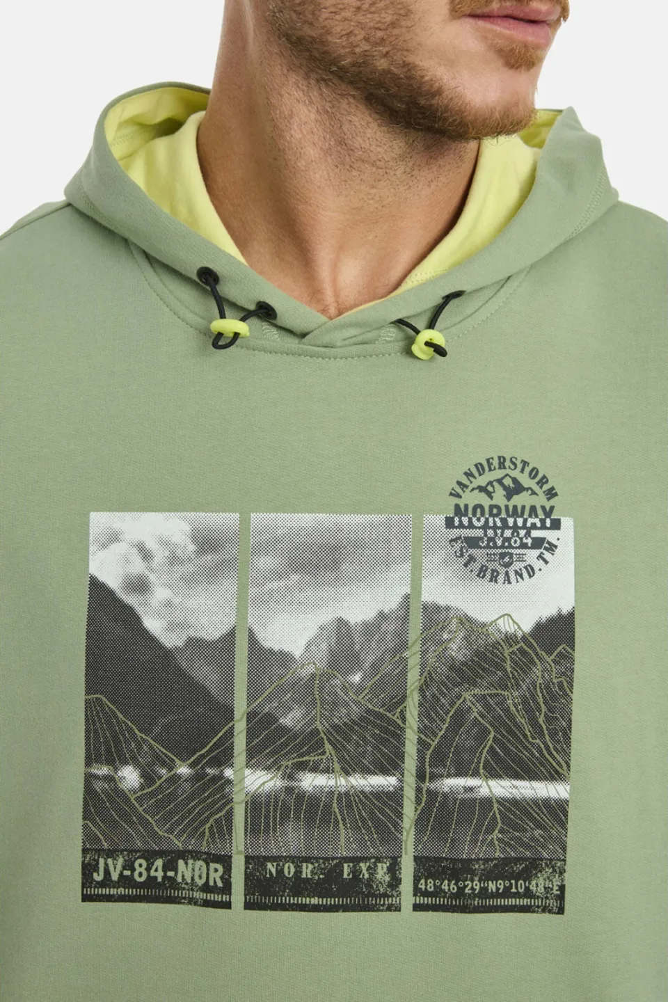Jan Vanderstorm +FIT Collectie hoodie JIRI Plus lichtgroen, foto 6