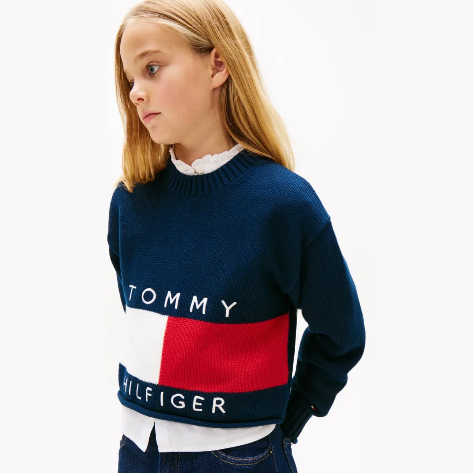 Tommy Hilfiger trui donkerblauw gebreid, foto 3