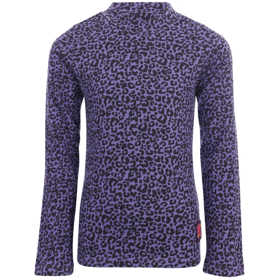 LOOXS little aansluitende longsleeve met panterprint paars, foto 3