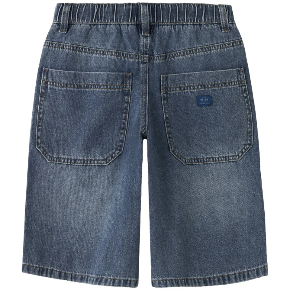 NAME IT baggy jeansshort medium blue denim, foto 3