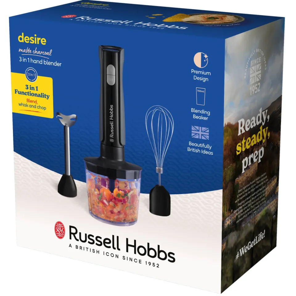 Russell Hobbs Desire Matte Charcoal 3-in-1 staafmixer zwart, foto 2