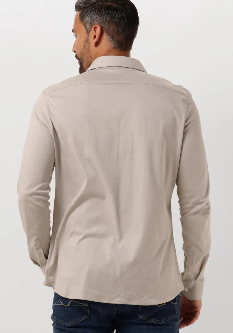 Desoto Essential Modern Fit jersey overhemd lichtbruin, foto 3