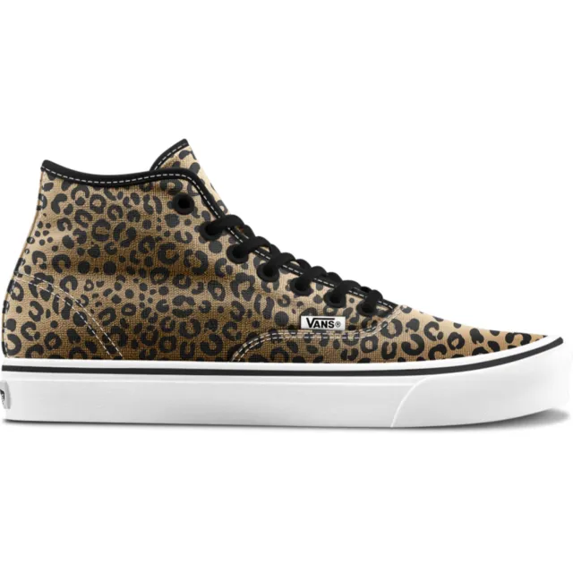 Vans Authentic Hi 2.0 katoenen sneakers met panterprint - camel/zwart