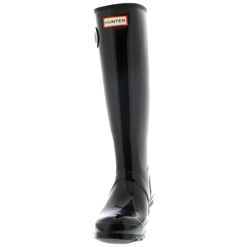 Hunter original tall gloss regenlaarzen met profielzool - zwart, foto 3