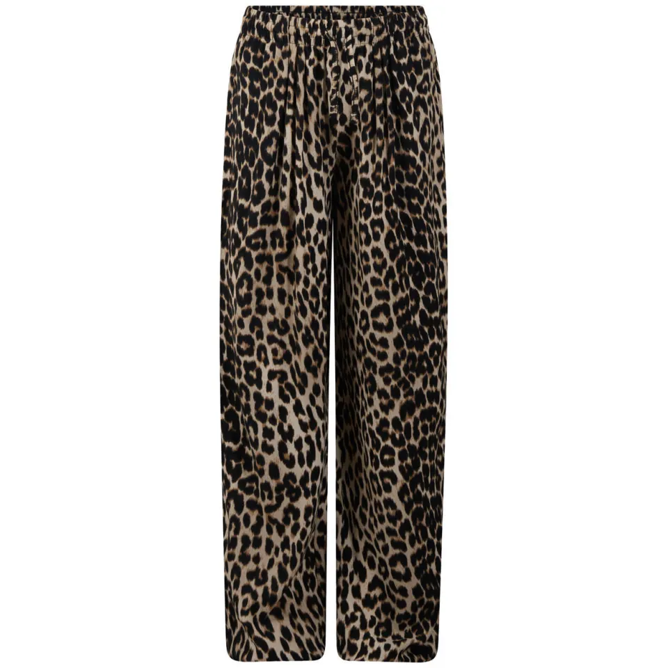Shoeby high waist casual broek panterprint bruin, foto 2