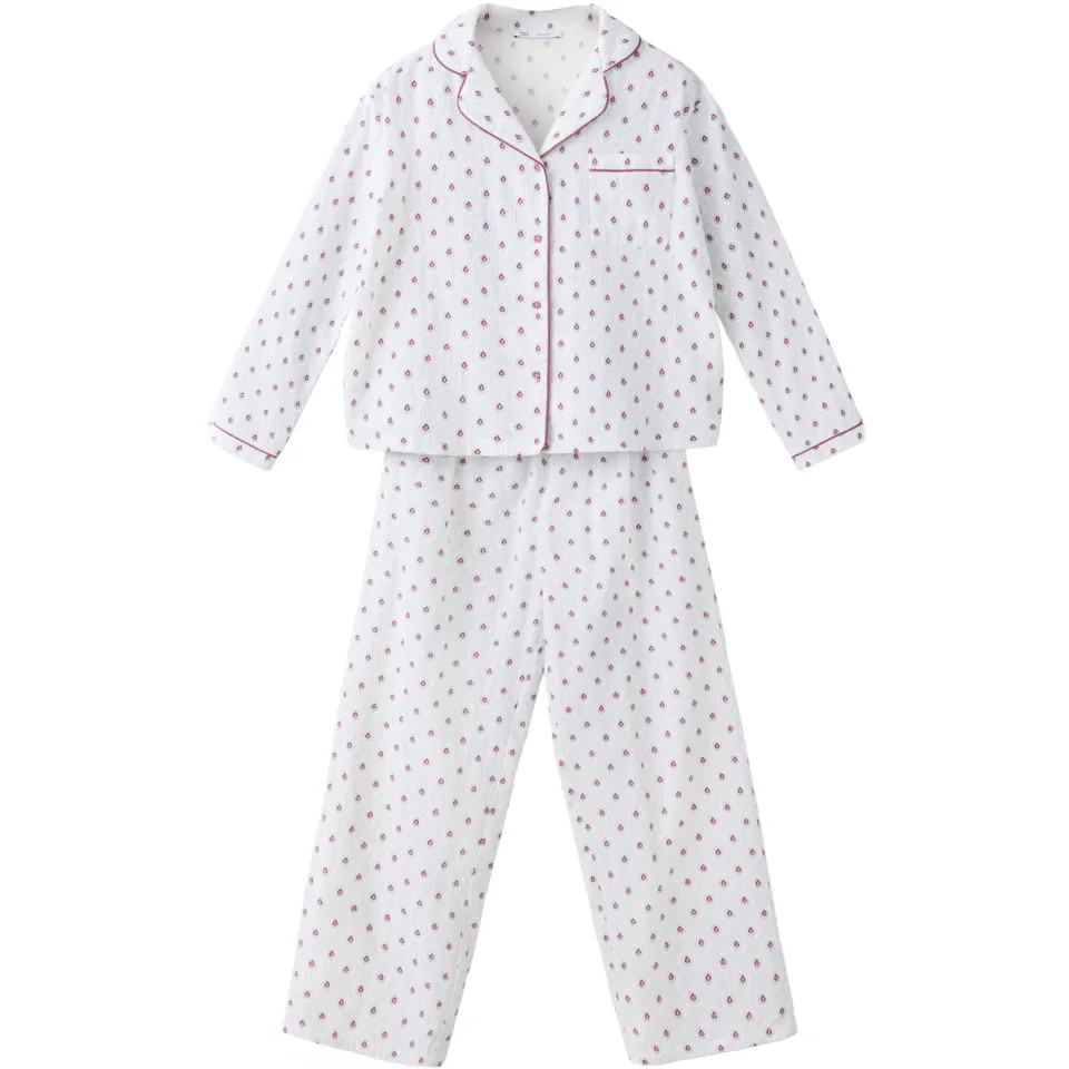 Mango pyjama met bloemenprint wit rood, foto 3