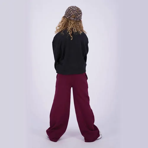 Vingino wide leg casual broek donkerrood, foto 4
