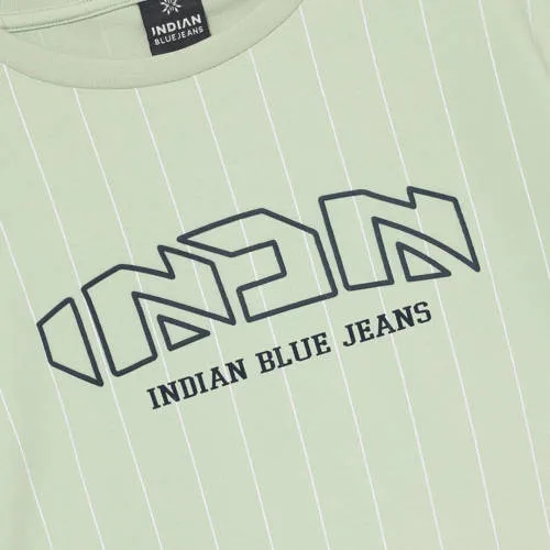 Indian Blue Jeans T-shirt lichtgroen met Amies pour toujours print, foto 3
