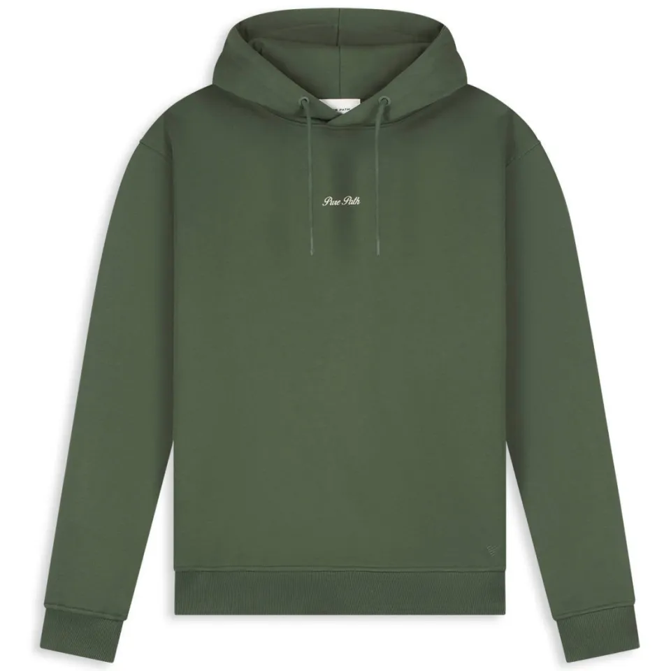 Pure Path regular fit hoodie met backprint - dark army, foto 2