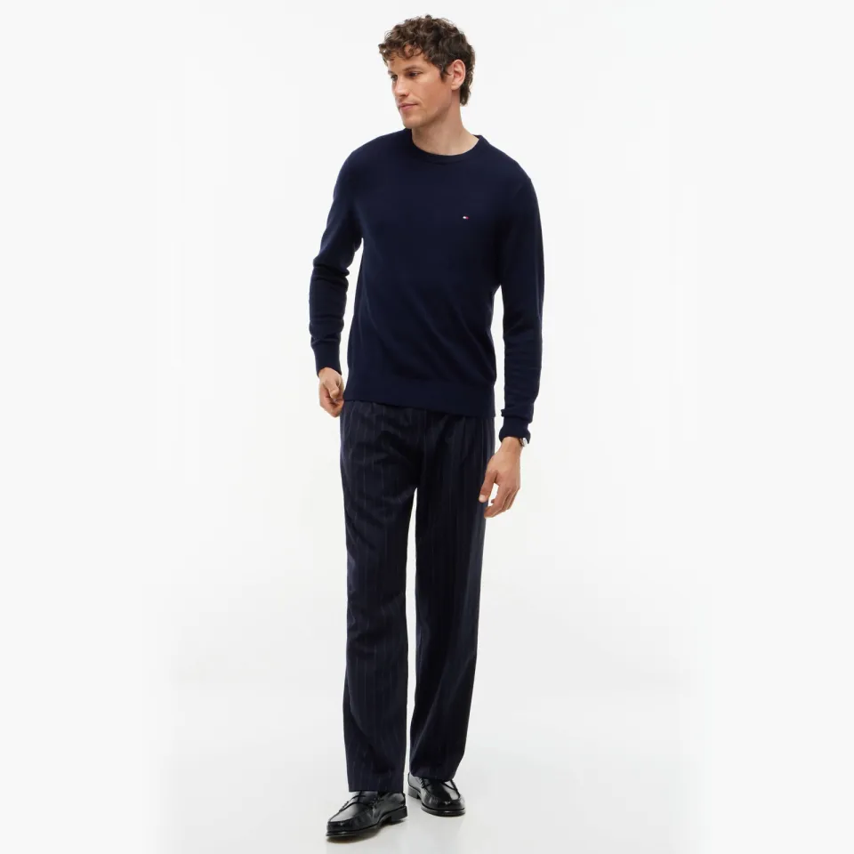 Tommy Hilfiger gebreide trui met kasjmier - donkerblauw Navy Blue