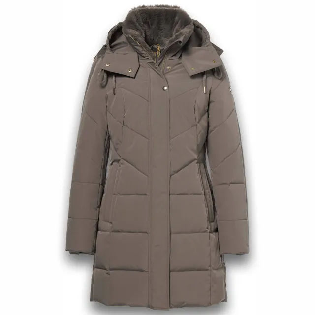 District gewatteerde winterjas - taupe