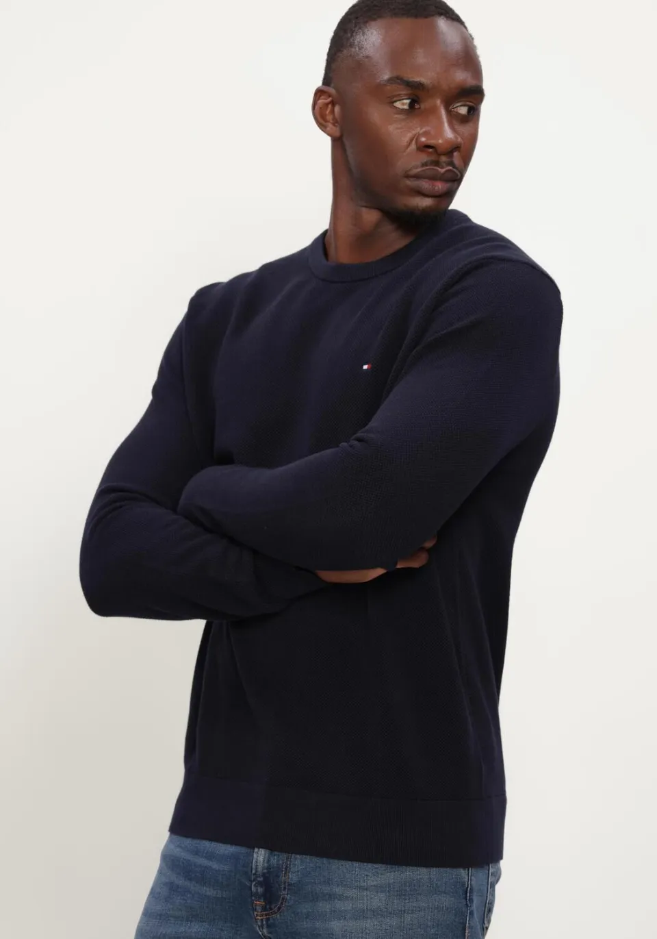 Tommy Hilfiger katoenen regular fit gebreide trui - donkerblauw, foto 7