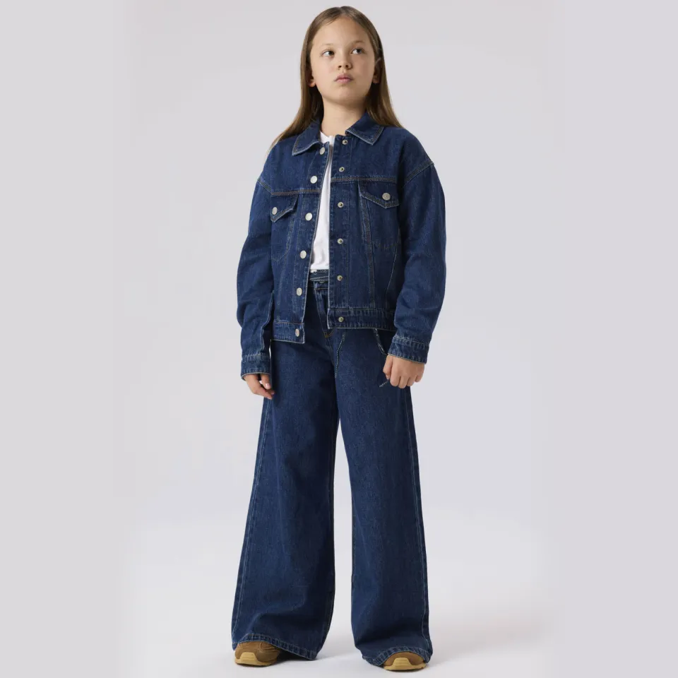 NAME IT KIDS NKFBELLA wide leg jeans dark blue denim