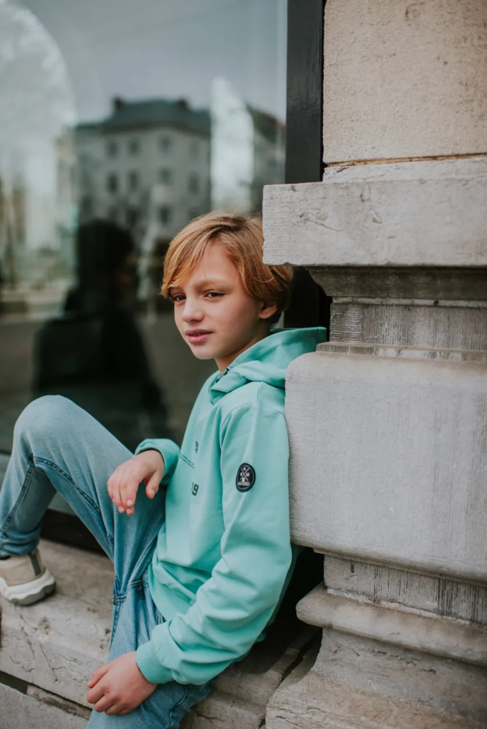 No Way Monday rechtvallende hoodie met tekst - turquoise, foto 5