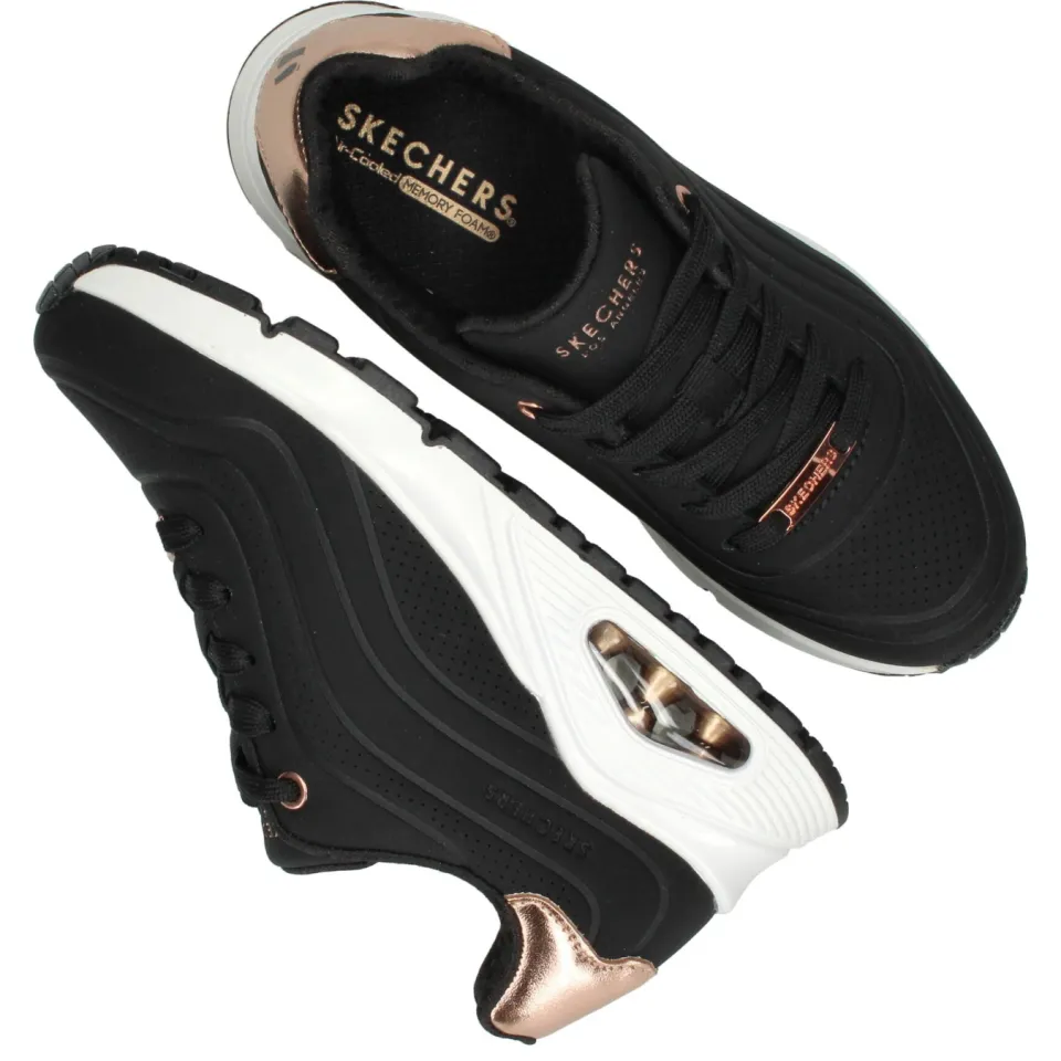 Skechers Uno Gen1 Shimmer Wave sneaker zwart, foto 5