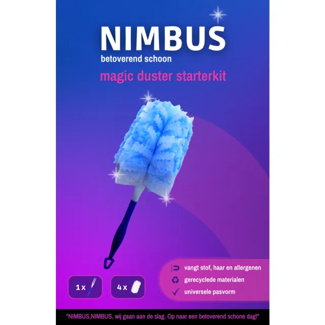 1+4 gratis: NIMBUS Magic Duster Starterkit Handvat + 4 Navullingen 1 set