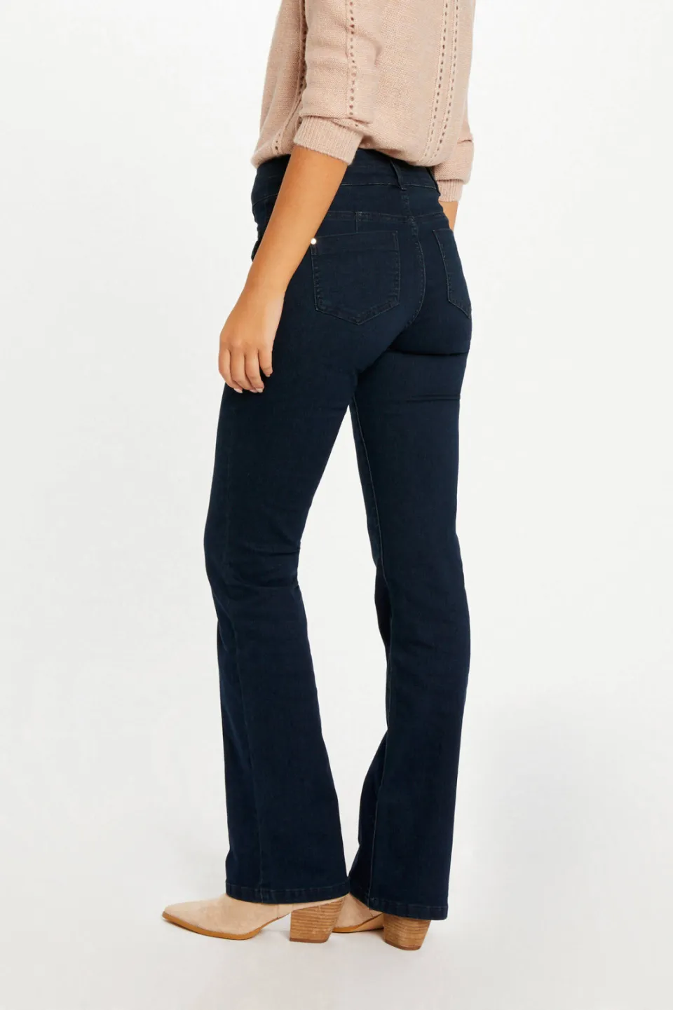 Morgan high waist bootcut jeans dark blue, foto 4