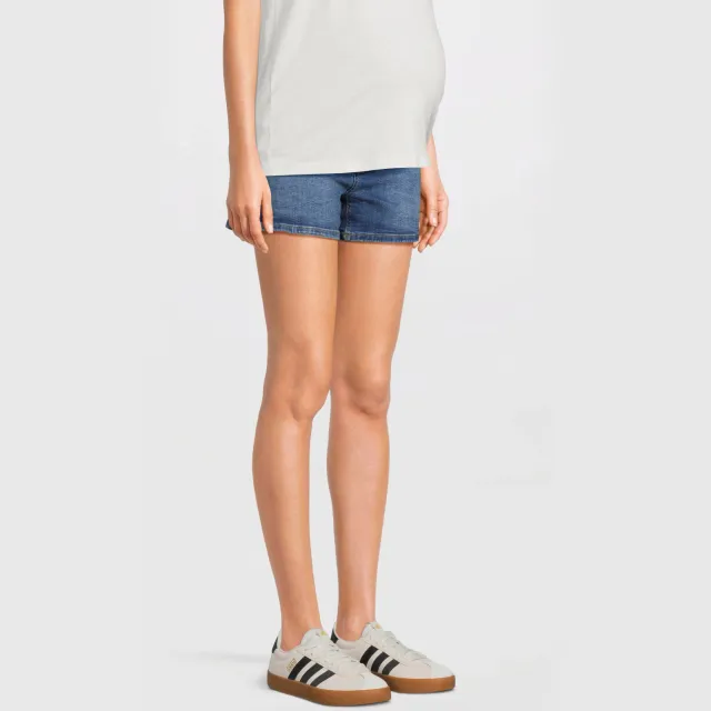 LOVE2WAIT low waist zwangerschapsshort stonewashed blauw, foto 5