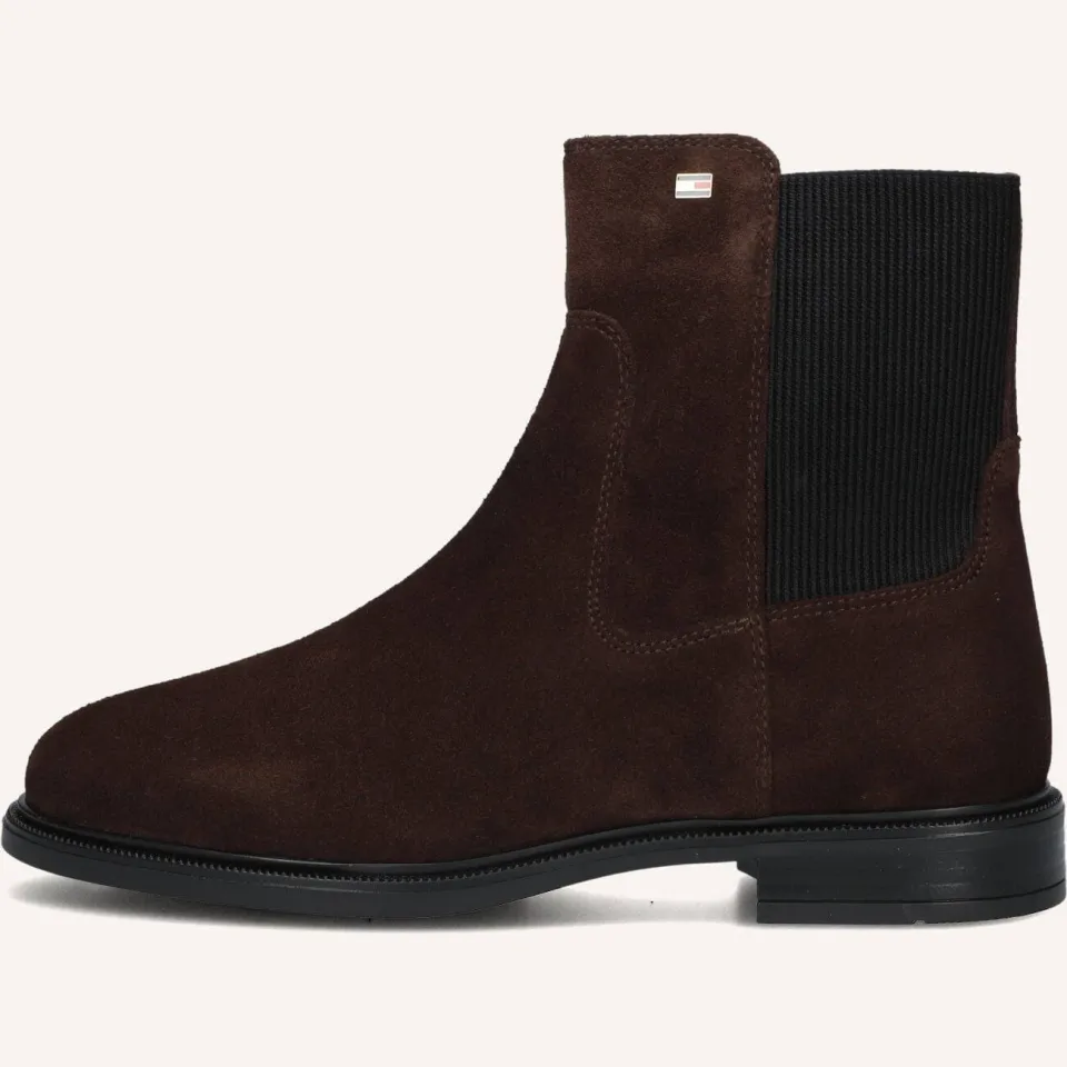 Tommy Hilfiger Enkellaarsjes Enamel Flag Suede Ankle Chelsea Bruin, foto 6