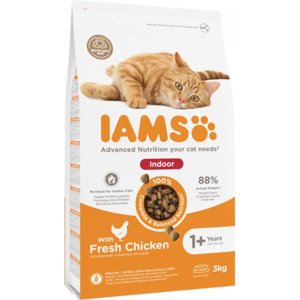 Iams Adult Hairball kattenvoer kip 10 kg