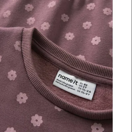 NAME IT MINI rechtvallende gebloemde sweater - donkerrood, foto 4