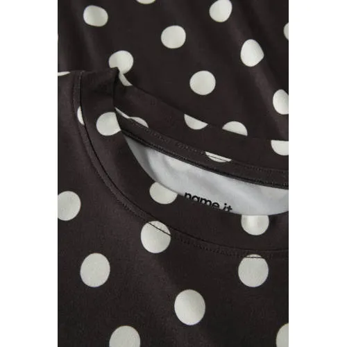 NAME IT longsleeve met stippen donkerbruin, foto 4