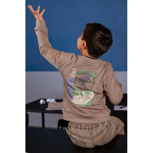 B.Nosy rechtvallende sweater met backprint - bruin, foto 3