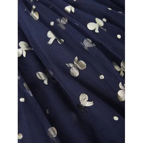 NAME IT MINI gebreide midi A-lijn jurk met print - marineblauw, foto 4