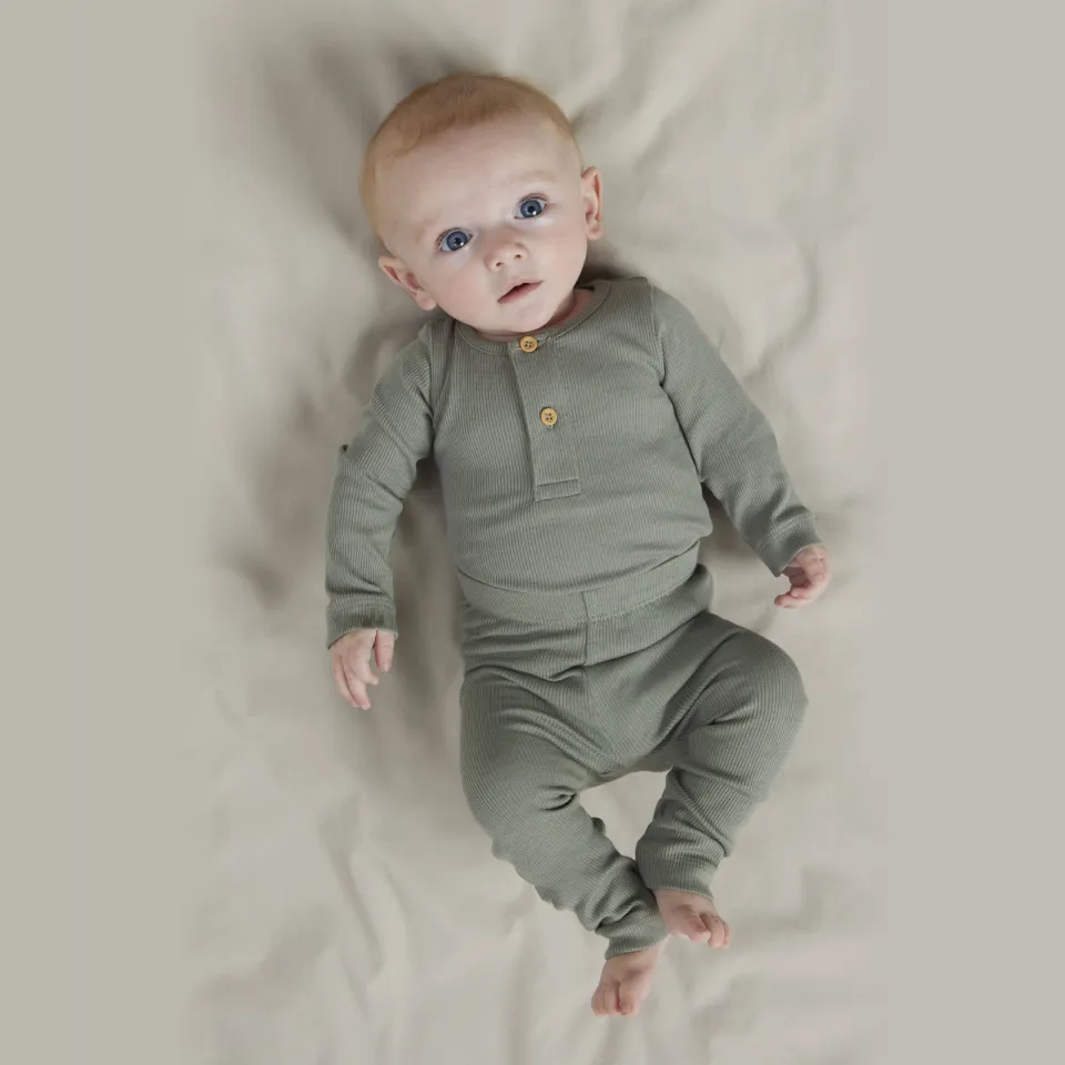 NAME IT BABY skinny babybroek groen Grijsblauw